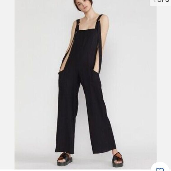 NWT Cynthia Rowley Devin Black Jumpsuit Overalls - Picture 1 of 6